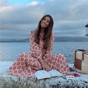 Zara Printed Midi Dress New Breezy Boho Coastal Cowgirl M